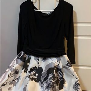 Black and white floral dress